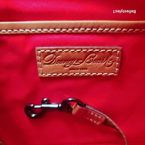 DOONEY & BOURKE Bryce Signature Logo Print Coated Fabric Hobo Bag- Bone color⭐ - Picture 15 of 16